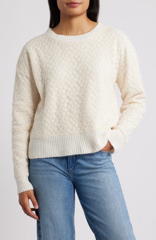 Bobeau Floral Embroidered Crewneck Sweater in Ivory  product