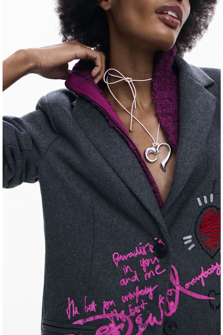 Hooded Blazer, Alternate, color, DARK GREY