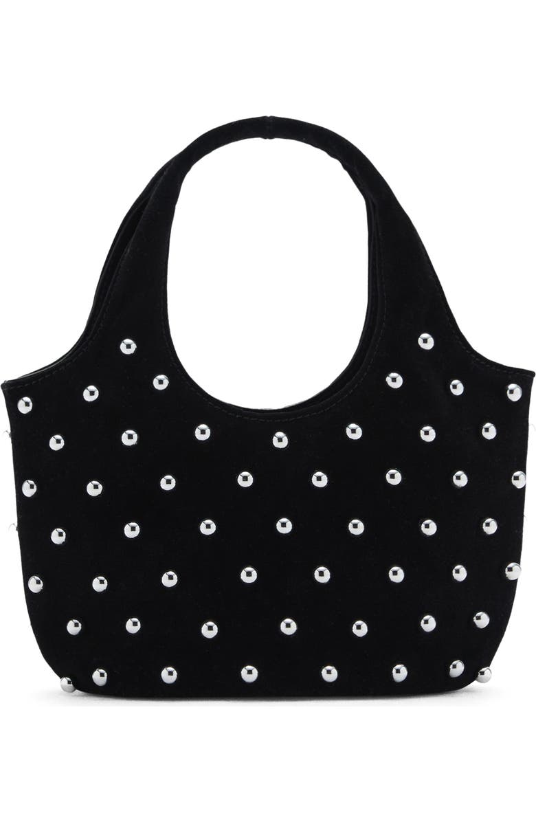 MANGO Studded Velveteen Top Handle Bag, Main, color,