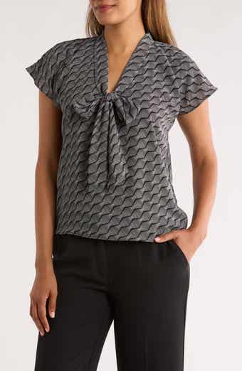 NORDSTROM RACK Tie Neck Flutter Sleeve Top