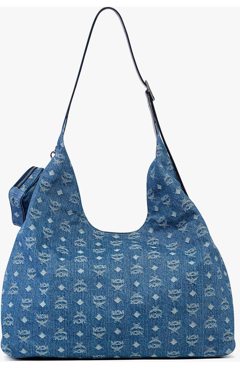 MCM Aren Multi-Shopper in Monogram Denim Jacquard, Alternate, color, Blue