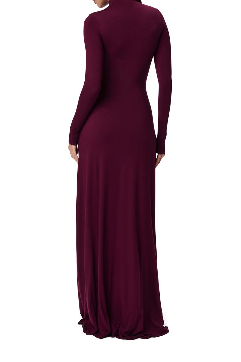 Funnel Neck Long Sleeve Dress, Alternate, color, DARK PLUM