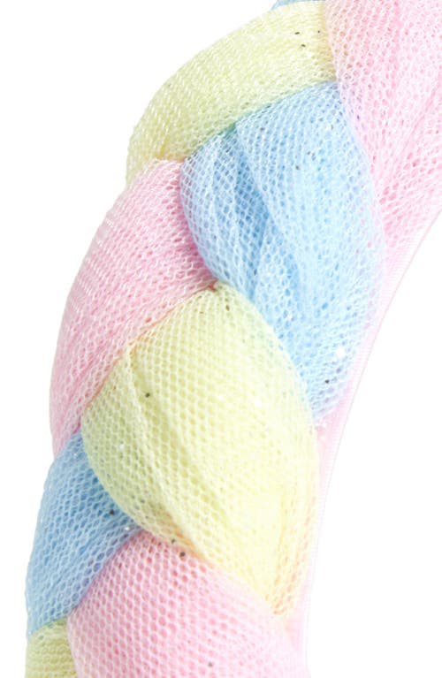 Cara Braided Pastel Headband In Pink Multi
