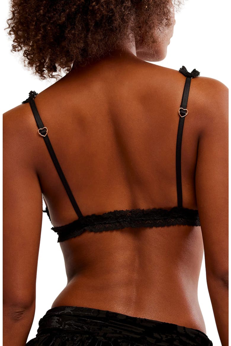 Intimately FP Heart To Heart Dotted Mesh Bralette, Alternate, color, BLACK