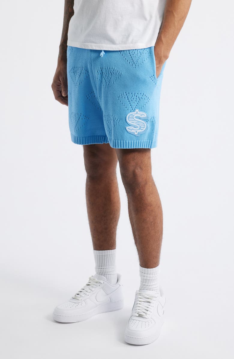 Billionaire Boys Club BB Cubic Cotton Pointelle Knit Drawstring Shorts, Alternate, color, 