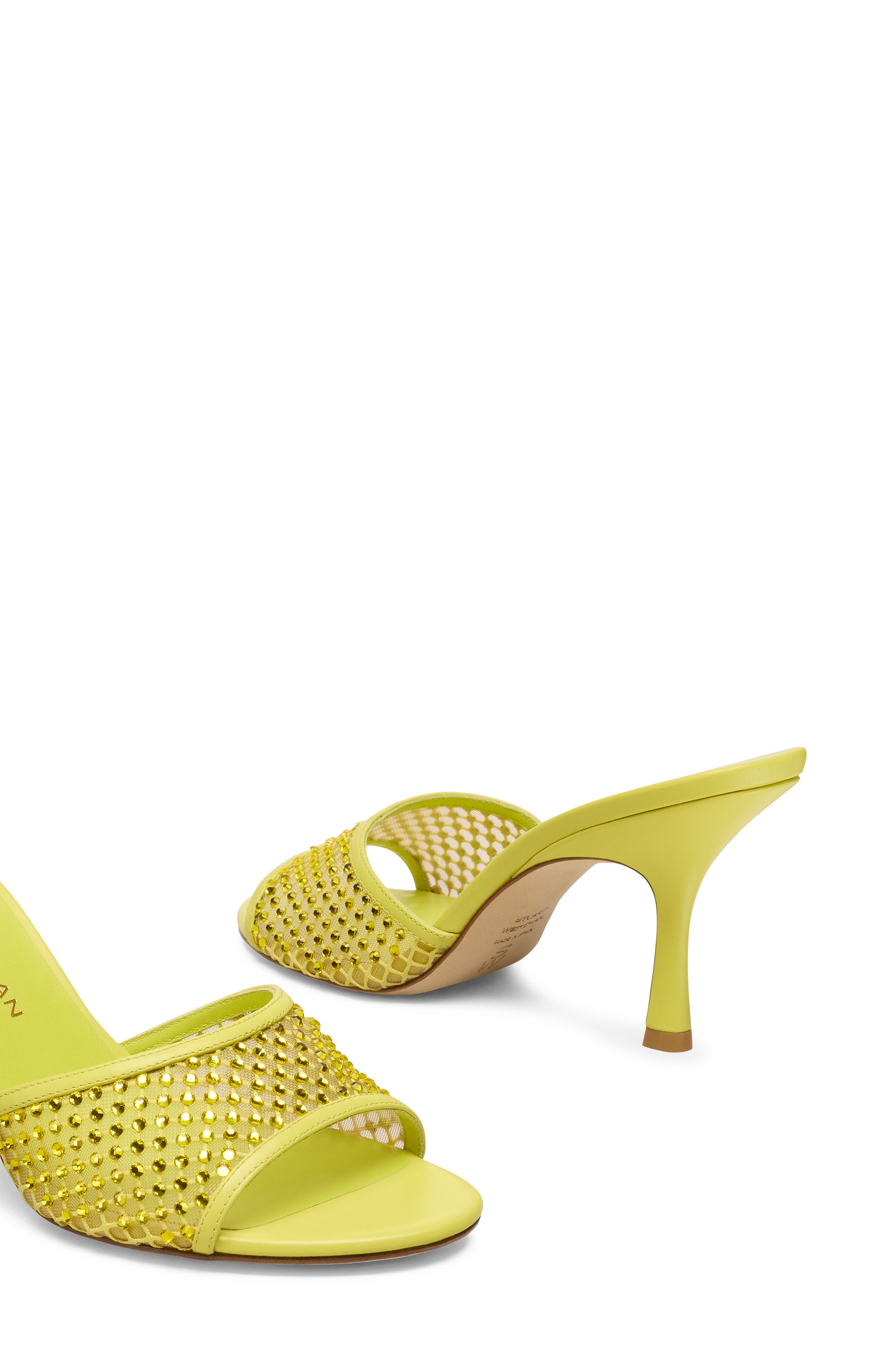 Stuart Weitzman Bareitall Shine Mesh Sandal, Alternate, color, Citrine