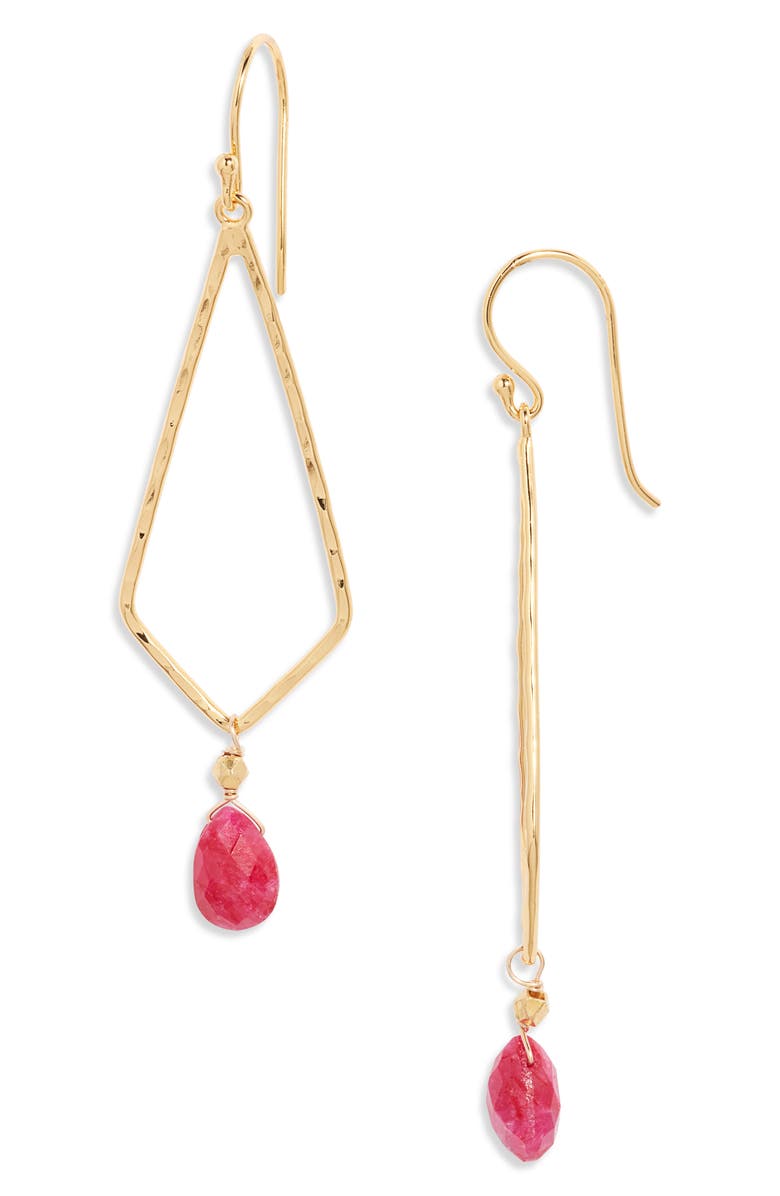 Kiara by Ki-Ele Gigi Drop Earrings, Main, color, Gold / Sapphire