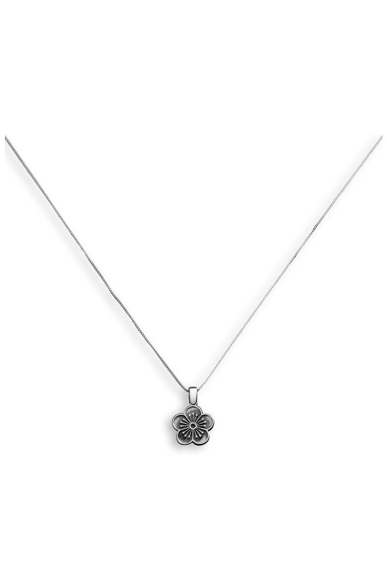 Ehwa Floral Pendant Necklace, Main, color, Silver