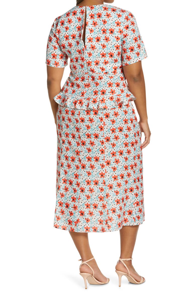Harrie Floral Ruffle Sheath Dress, Alternate, color, MULTI