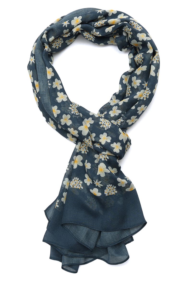 Ditzy Floral Oblong Scarf, Alternate, color, VINTAGE BLUE