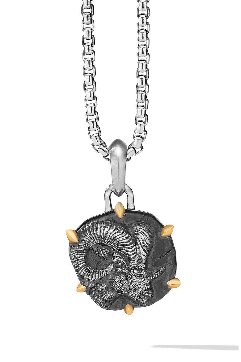 Zodiac Amulet Pendant, Main, color, SILVER-ARIES