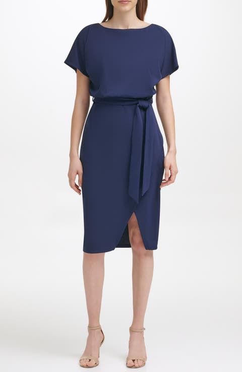 Tie Front Blouson Dress