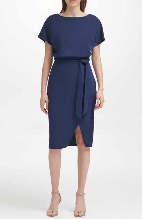 Kensie Tie Front Blouson Dress