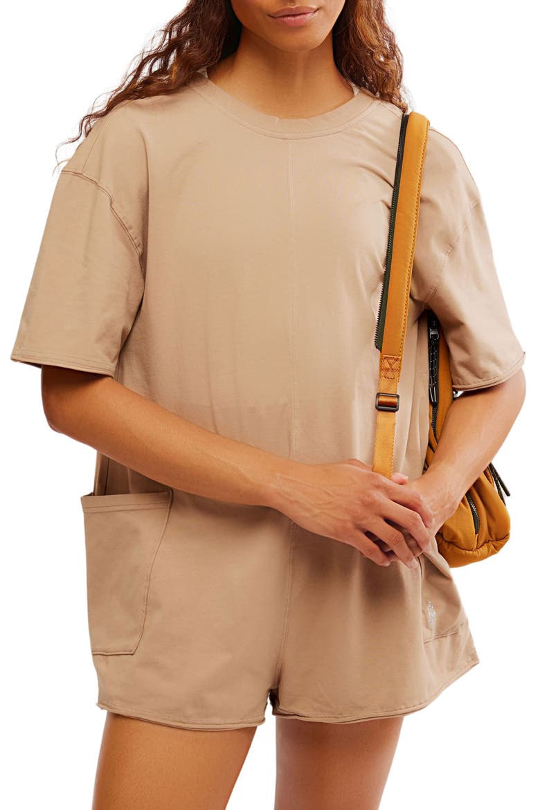 FP Movement Hot Shot T-Shirt Romper, Main, color, MOCHA LATTE