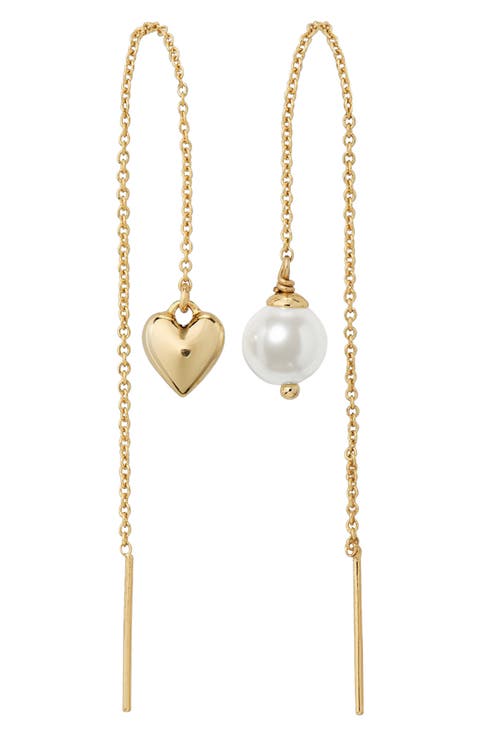 chain reaction mismatched threader earrings