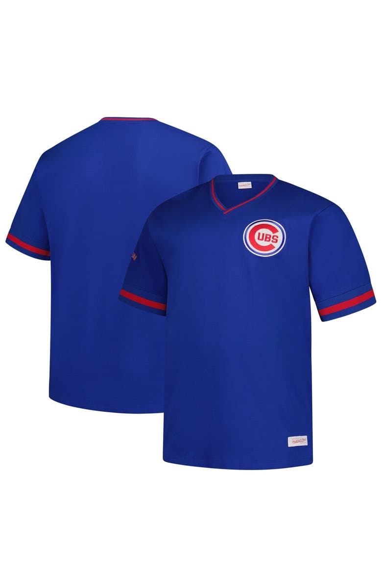 Mitchell & Ness Men's Mitchell & Ness Royal Chicago Cubs Big & Tall V-Neck T-Shirt, Main, color, 