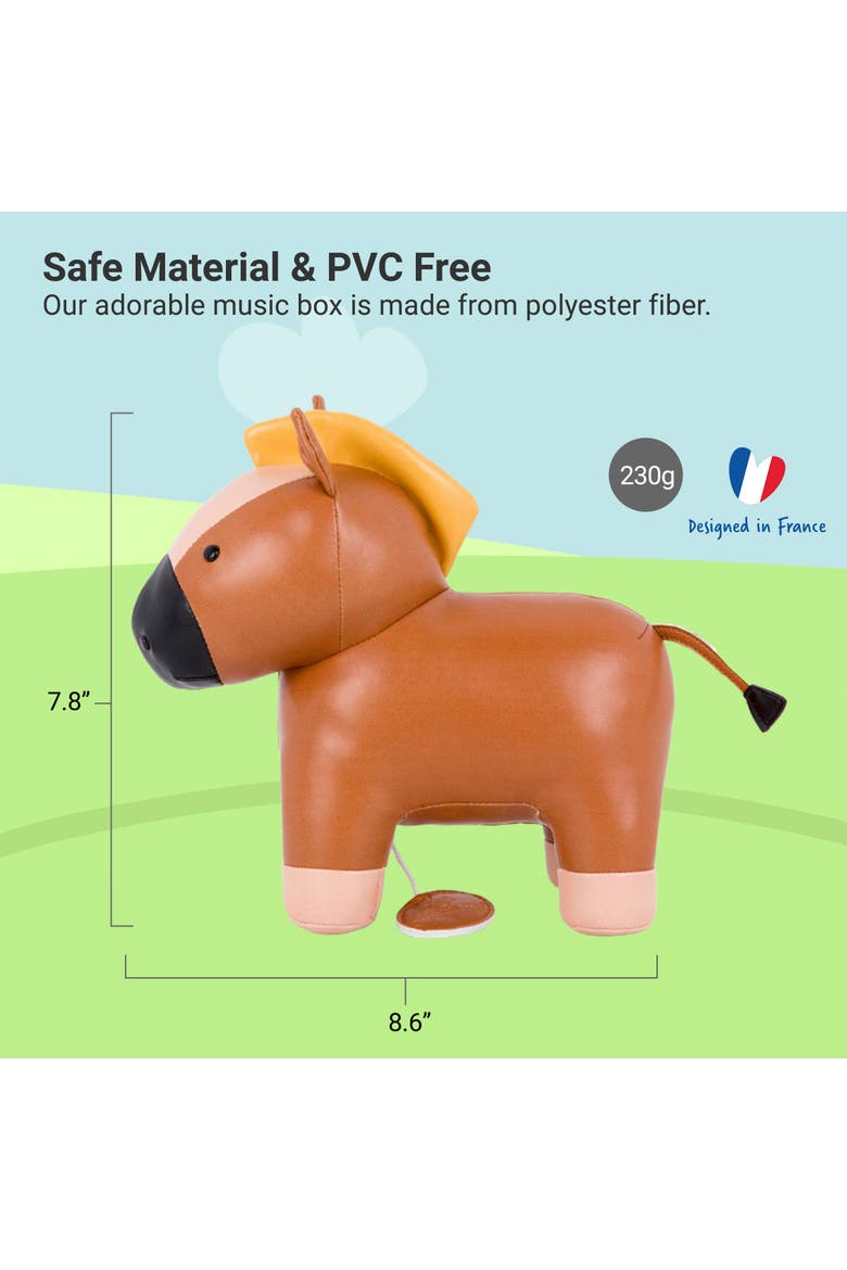 Musical Animals - Horse, Plush Baby Music Box, Nursery Toy, Alternate, color, Brown