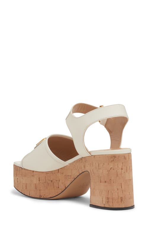 Valentino Vlogo Signature 80 Leather Platform Sandal In White