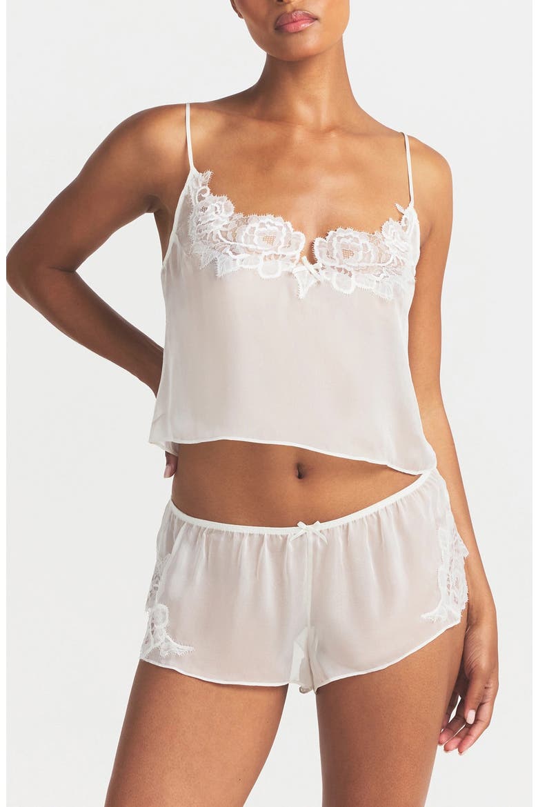 Romance Silk Cami & Shorts Set, Main, color, IVORY