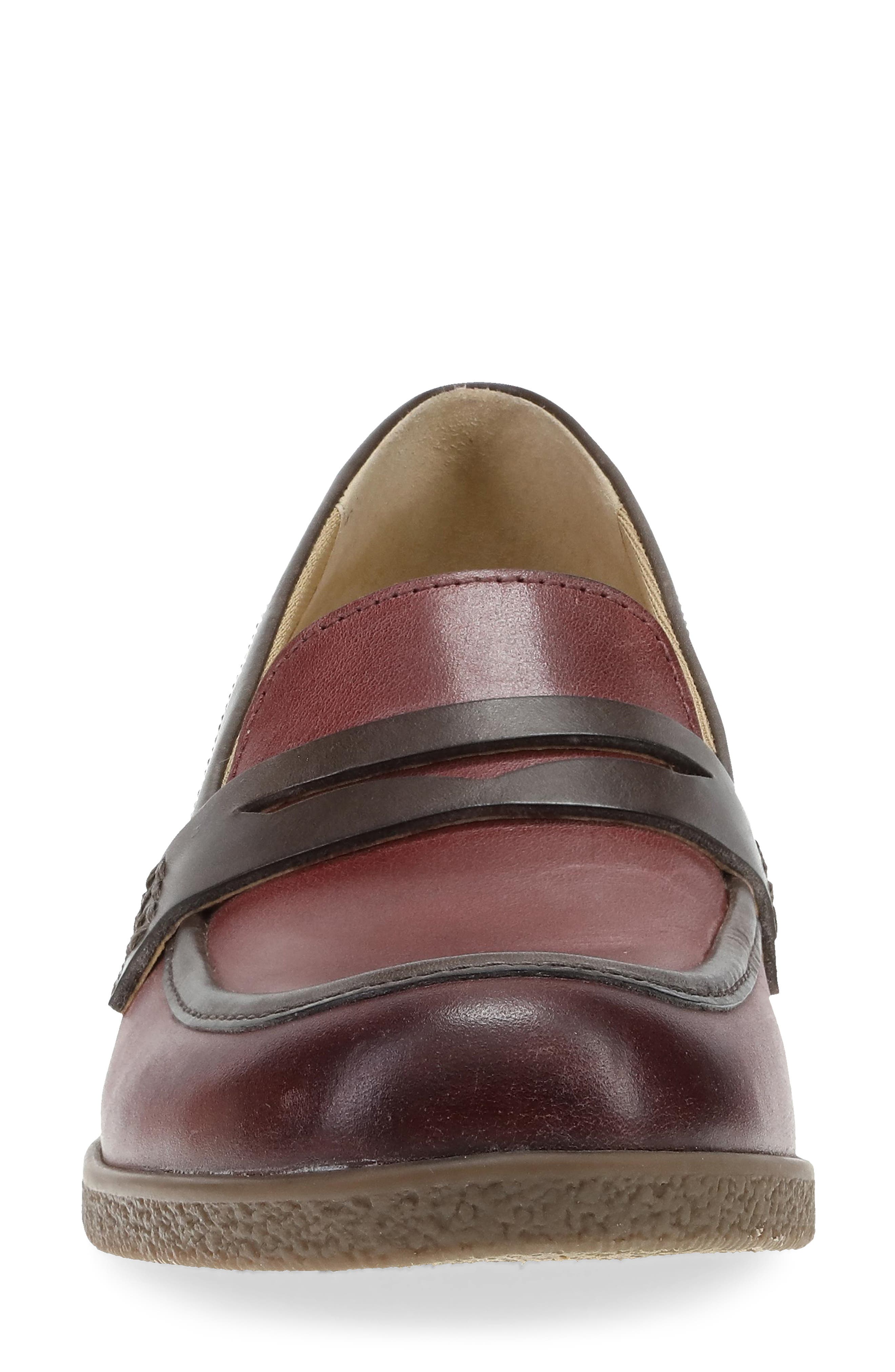 Danica Waterproof Penny Loafer Pump, Alternate, color, PLUM/CHOCOLATE