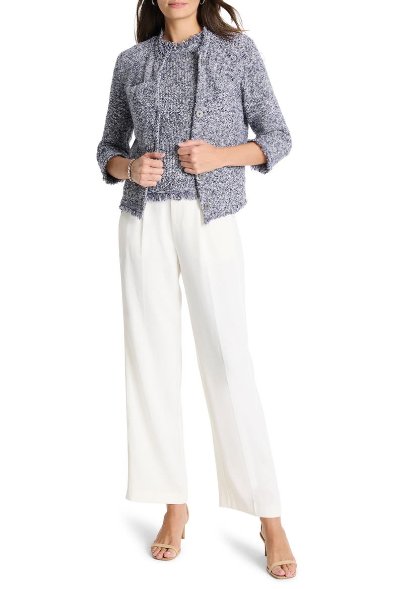 Mixed Knit Jacket, Alternate, color, INDIGO MIX