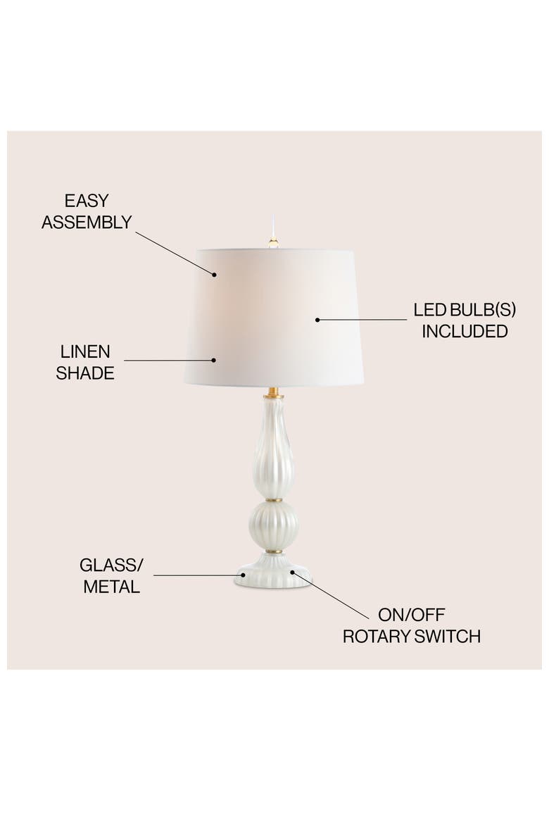 Maddie 28" Glass/Metal LED Table Lamp, Alternate, color, White Pearl