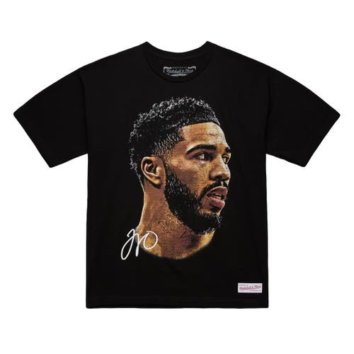 Mitchell & Ness Unisex  Jayson Tatum Black Nba Real Big Face Player T-shirt