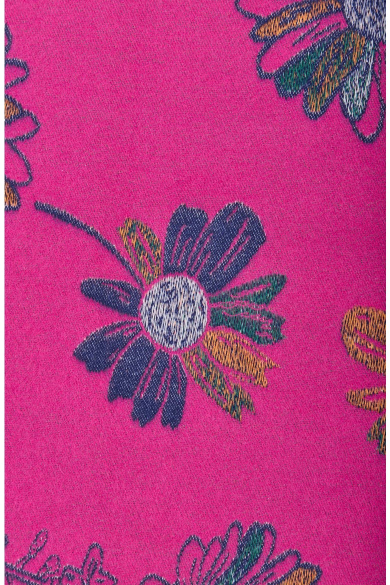 Floral Reversible Scarf, Alternate, color, BLUE