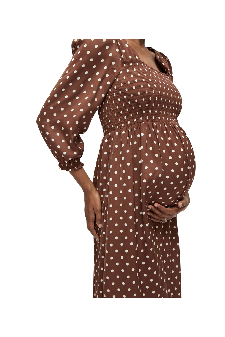 The Breeze Maternity Dress, Alternate, color, Espresso Dot