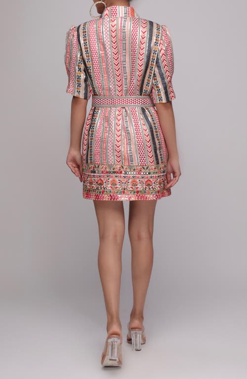 Shop Holichic Rohini Embroidered Belted Mini Shirtdress In White