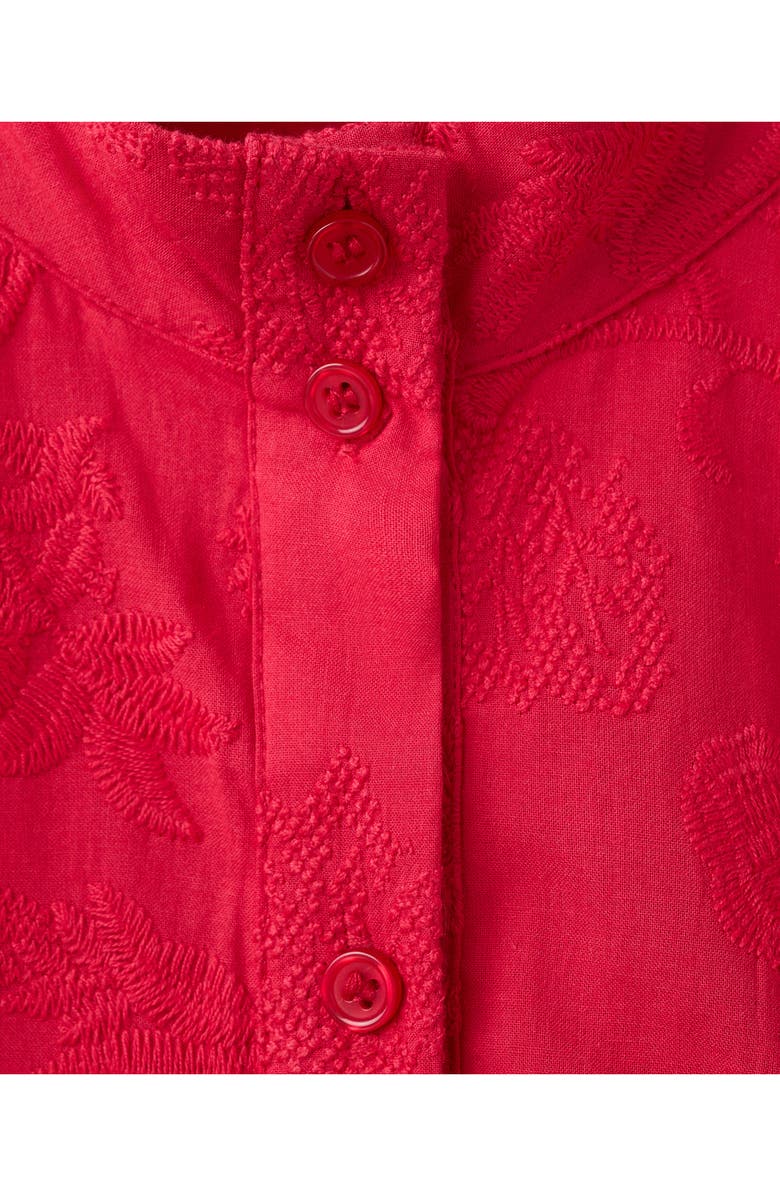 MANGO Embroidered Long Sleeve Cotton Shirtdress, Alternate, color, Strawberry