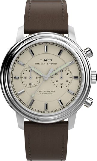 Timex® Waterbury Metropolitan Chronograph Leather Strap