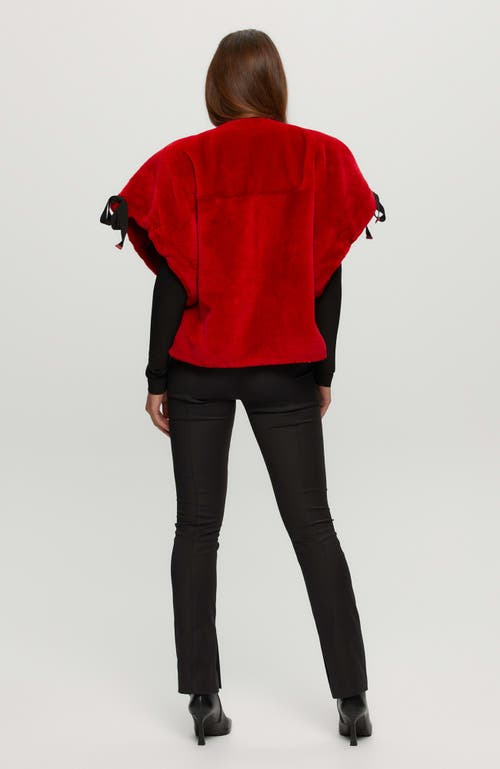 Gorski Shearling Lamb Jacket, Short Sleeve In Red