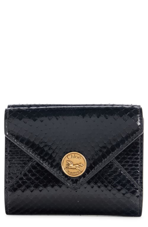 Chloé Leather Envelope Trifold Wallet In Black