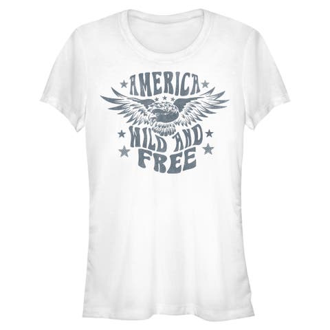 Juniors Lost Gods America Wild and Free Bald Eagle T Shirt