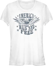 Lost Gods Juniors Lost Gods America Wild and Free Bald Eagle T Shirt