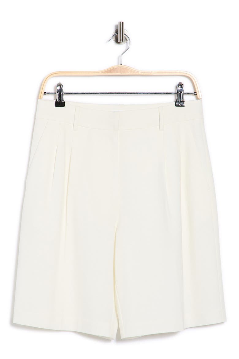 Brooklyn Pleat Front Bermuda Shorts, Alternate, color, IVORY