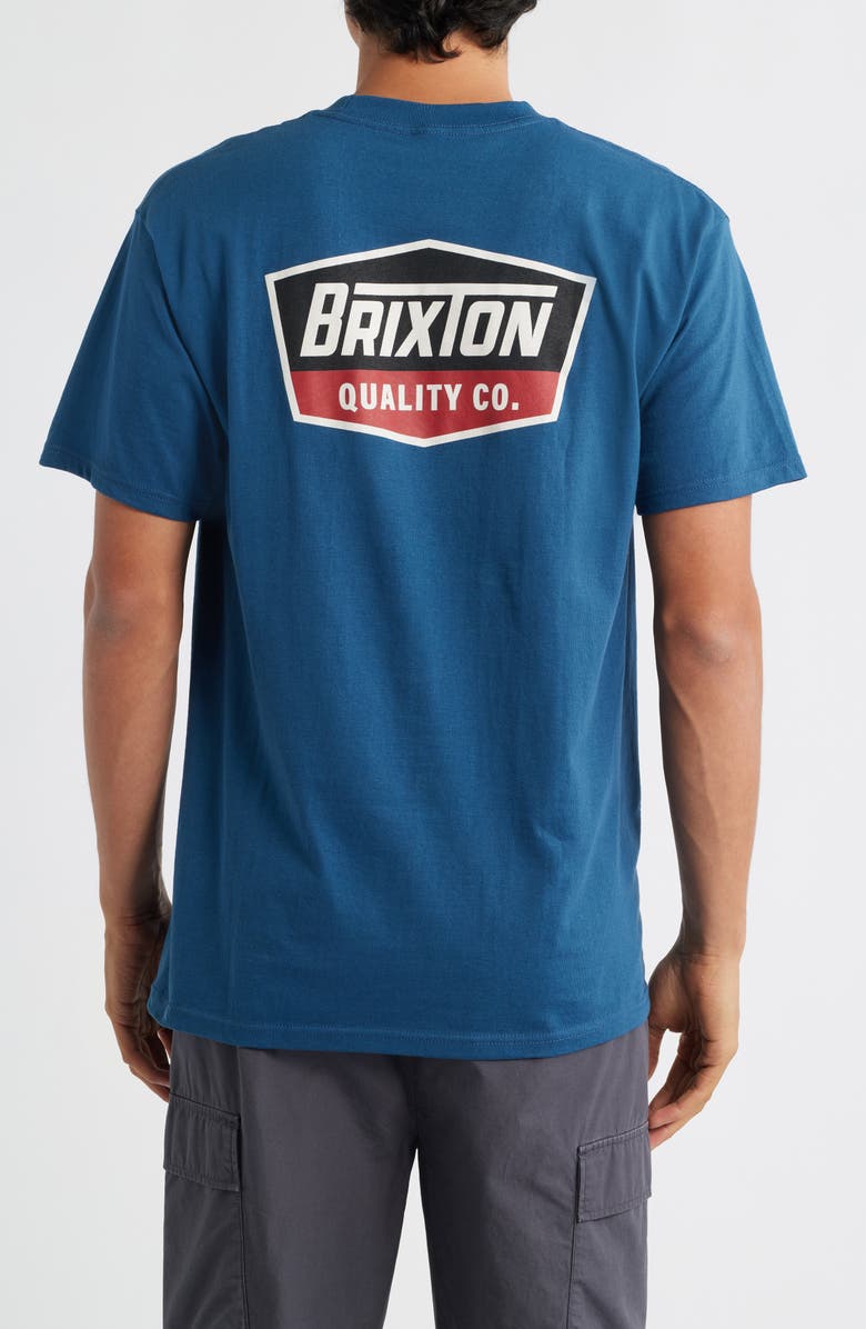 Brixton Regal Cotton Logo Graphic T-Shirt, Alternate, color, Harbor Blue/ Black/ Stone