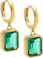 BY ADINA EDEN Emerald Cut Colored Drop Huggie Earring
