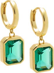 BY ADINA EDEN Emerald Cut Colored Drop Huggie Earring