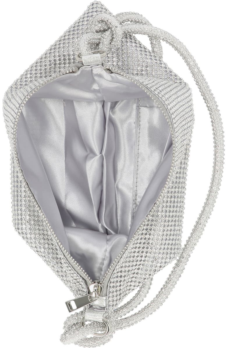 Jessica McClintock Dolly Crystal Mesh Shoulder Bag, Alternate, color, 42N-Silver