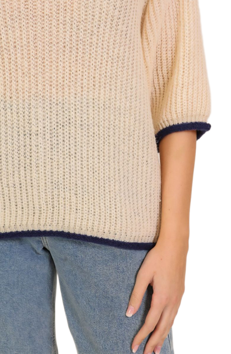 Knit and Lounge Knit Half-Sleeve Pullover Sweater, Alternate, color,