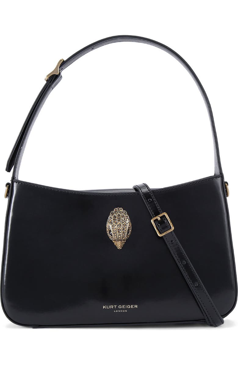 Kurt Geiger London Bond Leather Shoulder Bag, Main, color, Black