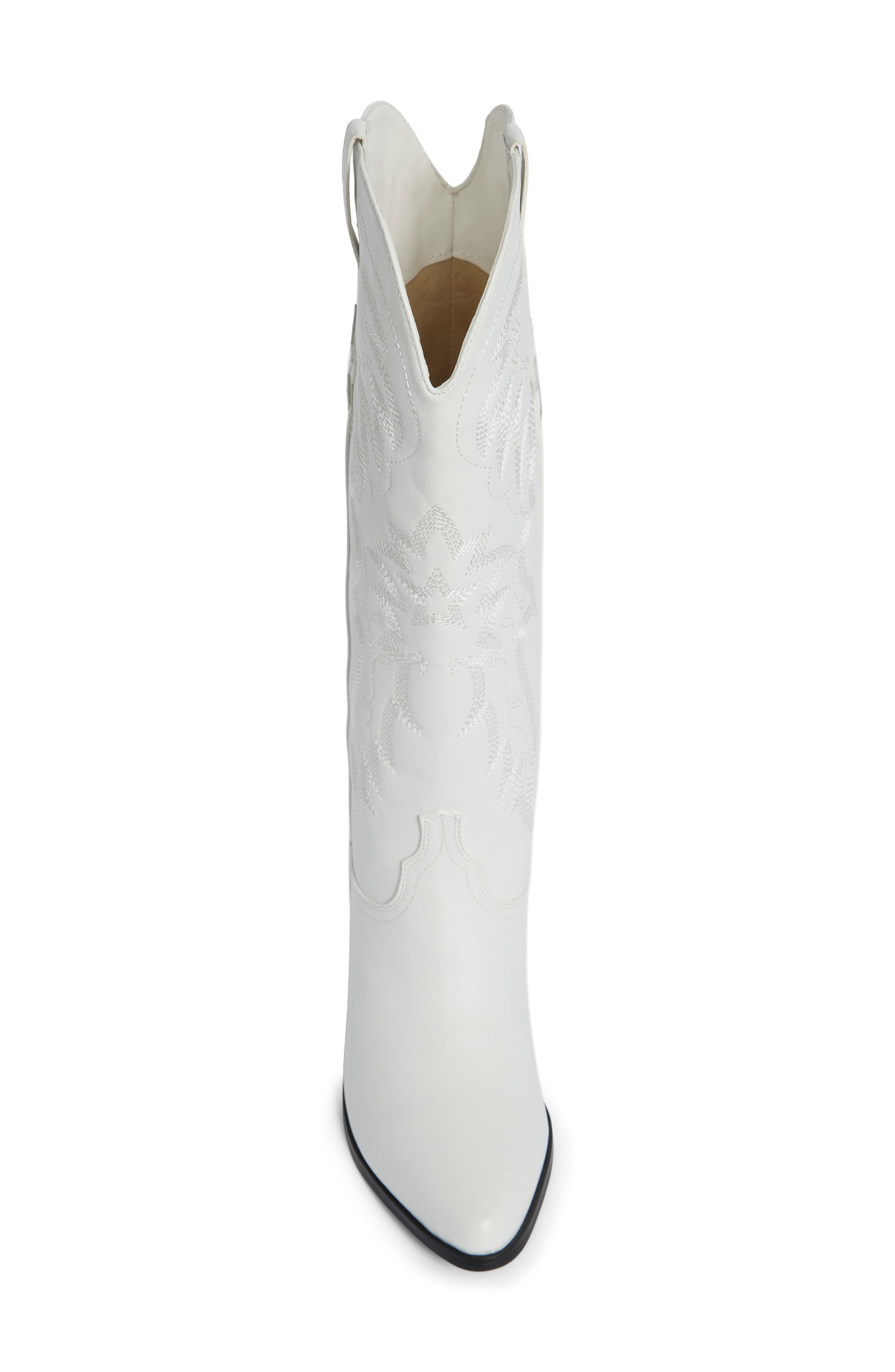 Ubelle Faux Leather Western Boot, Alternate, color, WHITE/ SILVER METALLIC