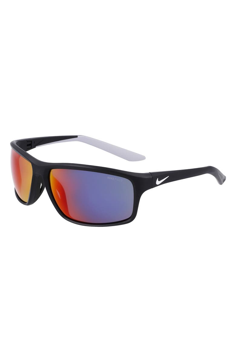 Nike Adrenaline 64mm Rectangular Sunglasses, Alternate, color, 