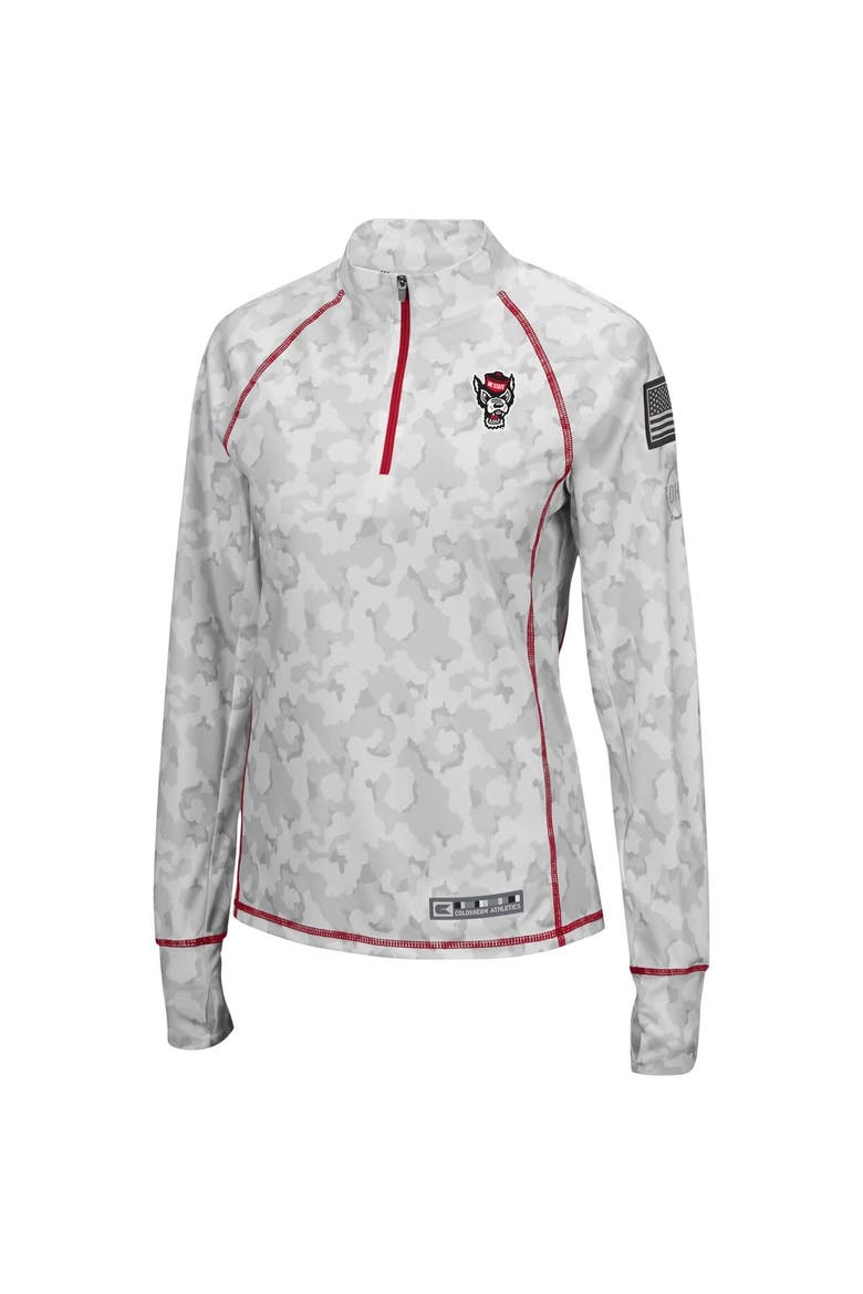 Women's Colosseum Camo NC State Wolfpack OHT Military Appreciation Officer Arctic Lightweight Quarter-Zip Top, Alternate, color, Camo