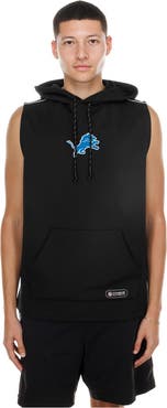 New Era Men's New Era Black Detroit Lions Combine Sleeveless Hoodie