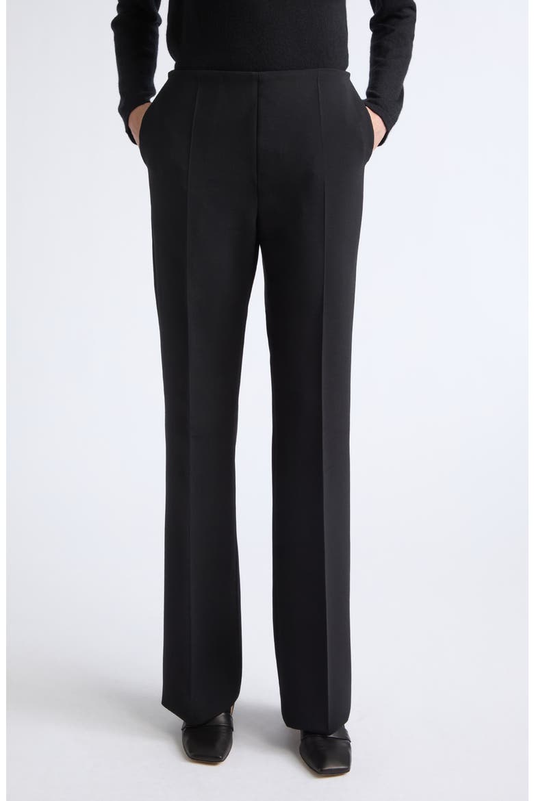 Morata Stretch Virgin Wool Flare Leg Pants, Main, color, BLACK