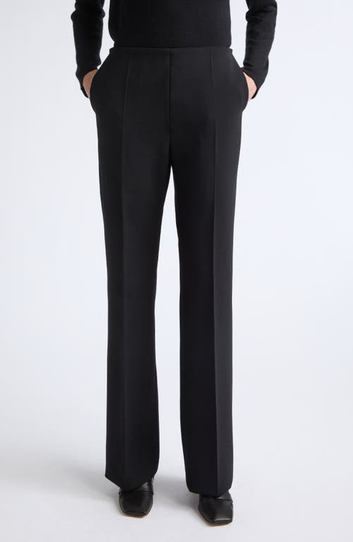 Max Mara Morata Stretch Virgin Wool Flare Leg Pants In Black