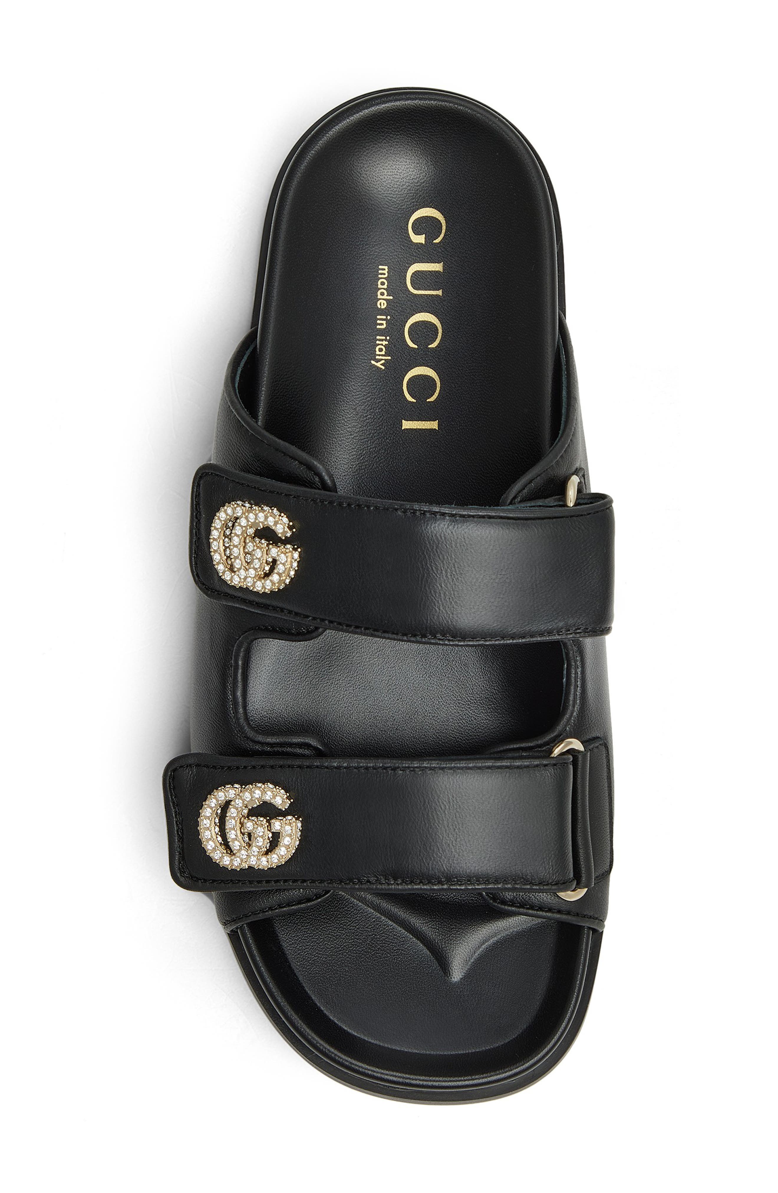 Gucci Pavé GG Logo Slide Sandal, Alternate, color, 